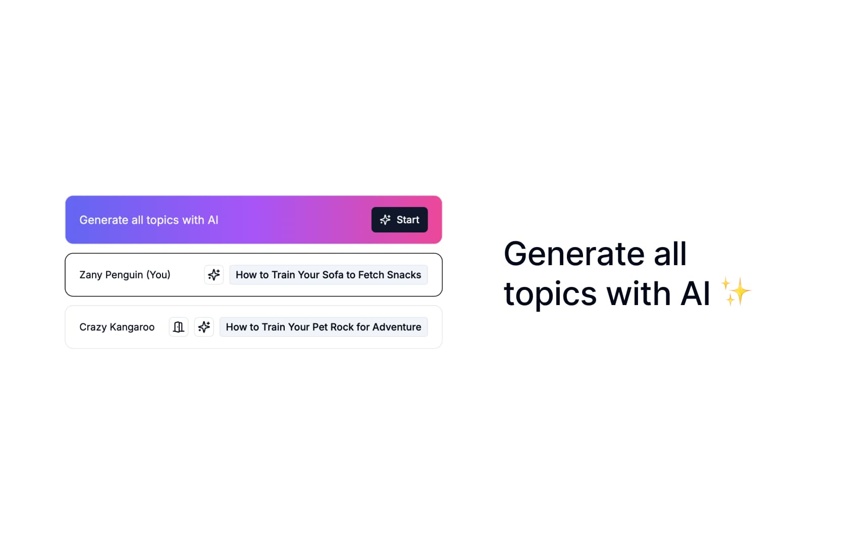 No more writer's block, generate random topics with AI